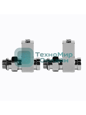 Набор дизайн-вентилей, CUBE, прямой (хром) 1/2