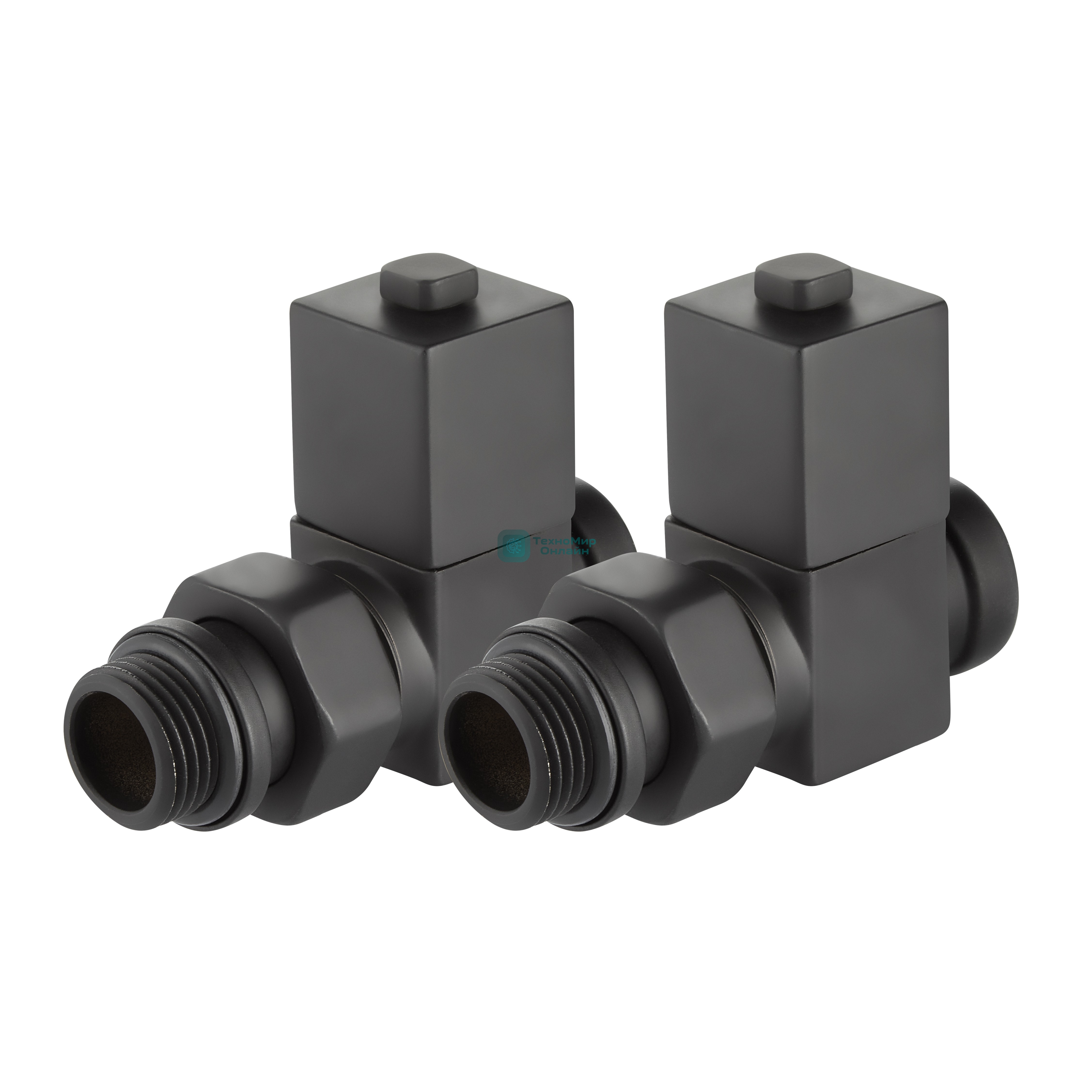 Набор дизайн-вентилей CUBE, прямой черный 1/2