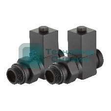 Набор дизайн-вентилей CUBE, прямой черный 1/2