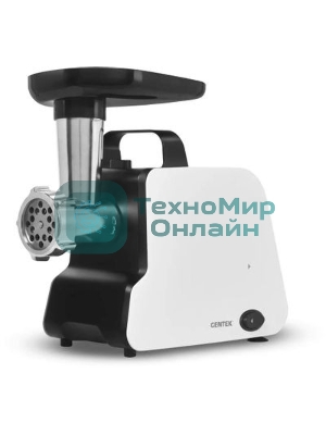 Мясорубка электрическая Centek CT-1603 белый, 2000 Вт, 2.0 кг/мин, реверс, защита от перегрузки, насадки - 4
