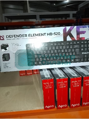 (Поврежденная упаковка) Клавиатура проводная DEFENDER Element HB-520 черный (USB, полноразмерная, 108+3 клав.) (45522)