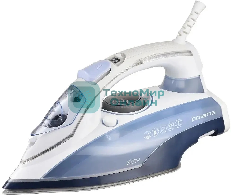 Утюг Polaris PIR 3074 SG AA 3m белый/голубой 3000 Вт