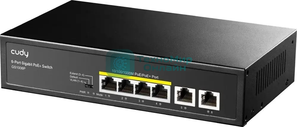 Коммутатор Cudy GS1006P (L2) 6x1 Гбит/с 6PoE+ неуправляемый