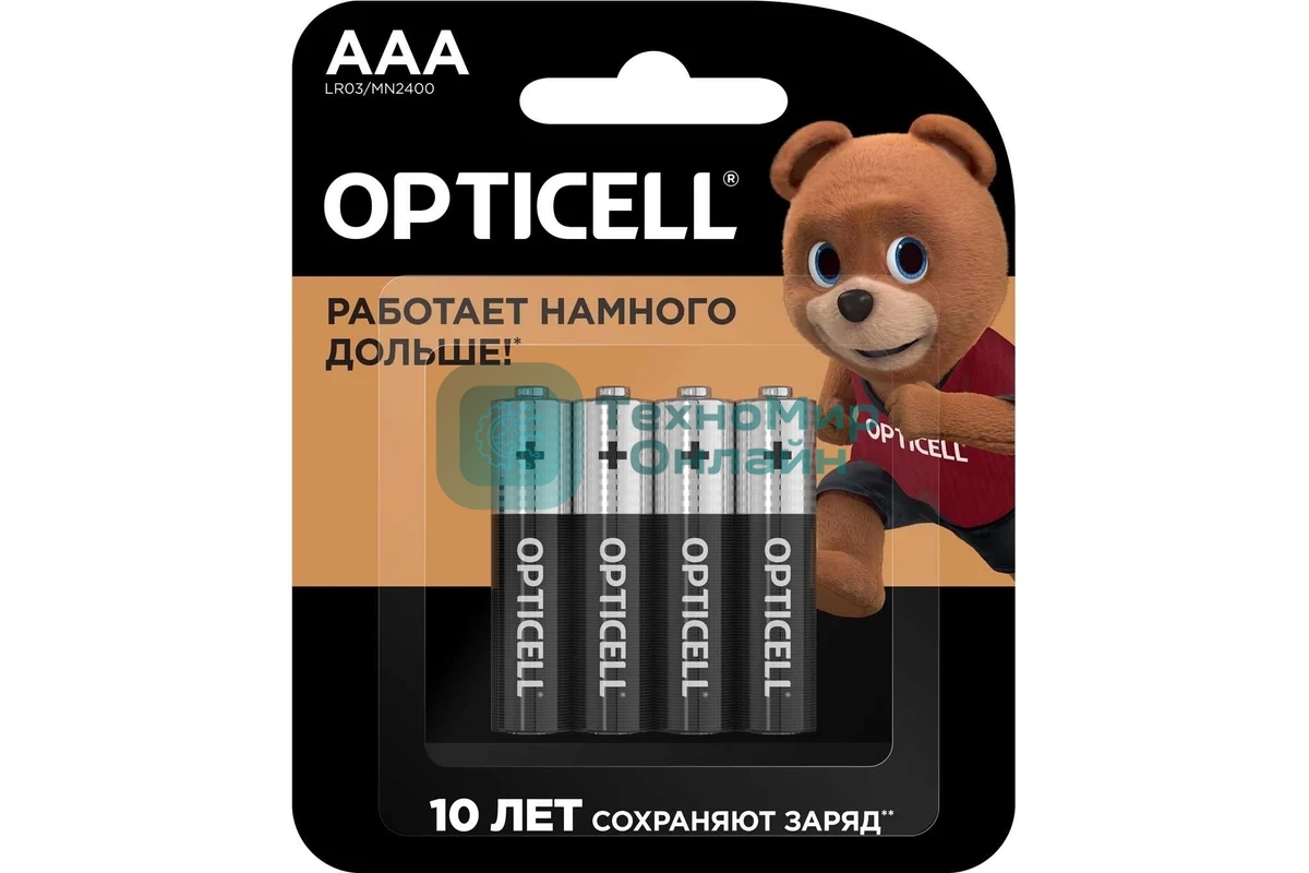 Элемент питания алкалиновый AAA/LR03 (блист. 4шт) Basic Opticell 5051002
