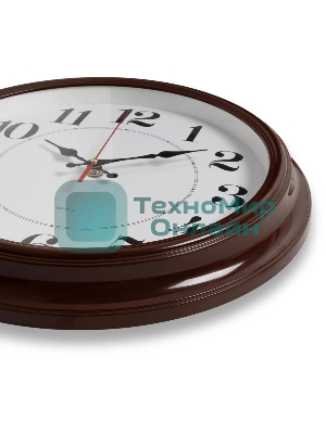 Часы настенные аналоговые Бюрократ WALLC-R85P D35см коричневый/белый