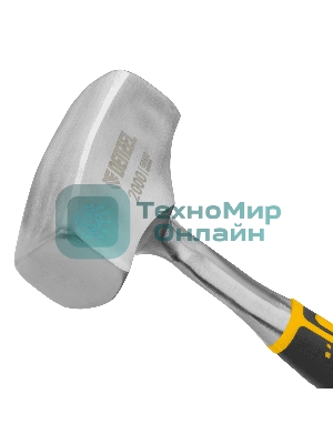 Кувалда Denzel 2 кг, цельнометаллическая, двухкомпонентная рукоятка