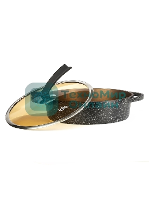 Сотейник Lara LR02-234 серия Orlean 28 см, 4.5 л, мрамор, Bronze, капсульное индукционное дно, крышка