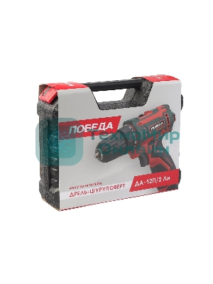 Дрель-шуруповерт Победа ДА-12П/2 Ли, 12 В, 2 Ач, 25 Нм, щеточный