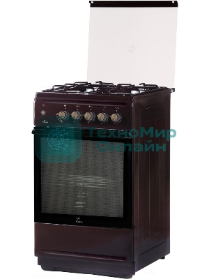 Плита газовая Flama N FG 24237 B коричневый, конфорок 4 газовых, духовка 50 л, 50 см x 85 см x 60 см