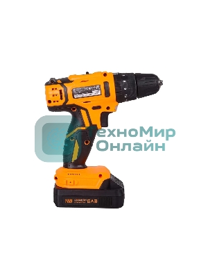 Дрель-шуруповерт Вихрь ДА-18Л-2кУ, 18 В, 2 Ач, 45 Нм, щеточный, ударный