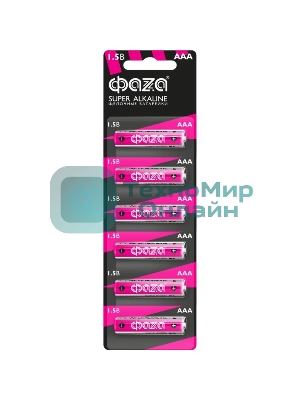 Элемент питания JazzWay LR03 (AAA) ФАZА Super Alkaline блистер, 6 шт.
