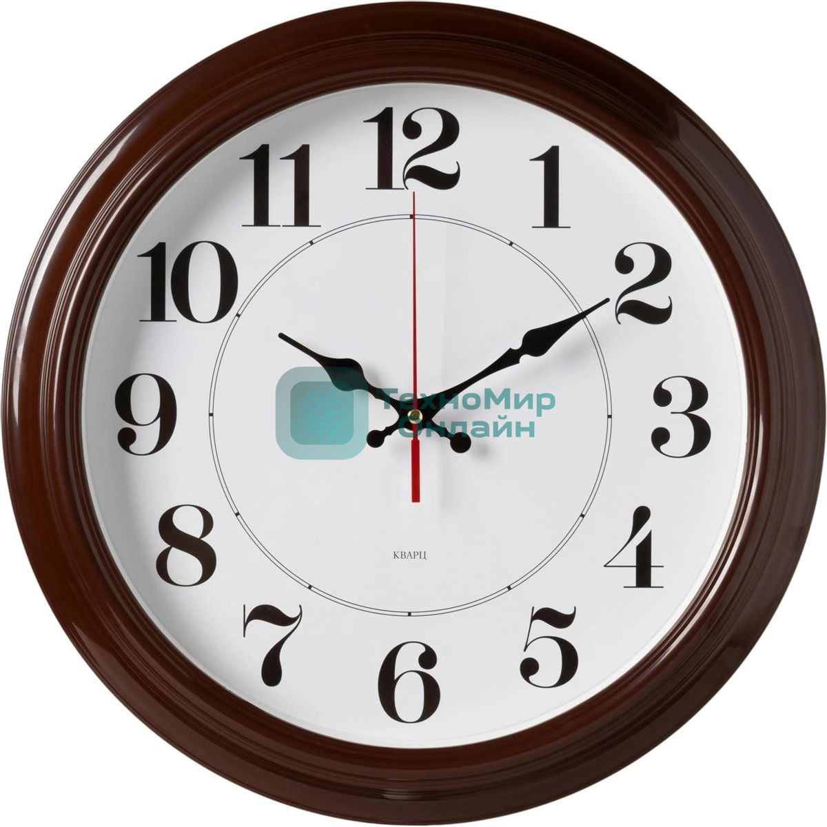 Часы настенные аналоговые Бюрократ WALLC-R85P D35см коричневый/белый