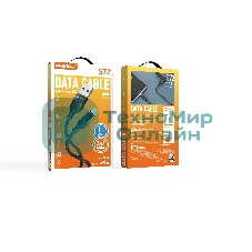 Кабель Smartbuy (iK-12-S72b) S72 MicroUSB черный, 2.4 А, сил., 1м