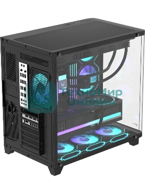 Компьютерный корпус AeroCool/Formula Crystal U2 Floe черный без БП ATX 1xUSB 2.0 1xUSB 3.0 1xUSB3.1 audio bott PSU