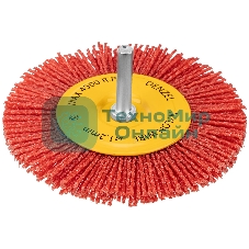 Щетка для дрели Denzel 100 мм, плоская, со шпилькой, нейлоновая щетина