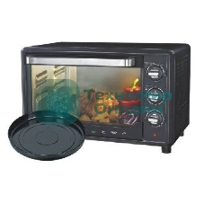 Мини-печь Sakura SA-7001BP 35л, духовка 1600 Вт,, механ.управление, 3 режима работы духовки (верх, низ, верх+низ), таймер на 60 минут, регулировка температуры духовки, комплектация - металлическая решетка, противень, круглая форма для выпечки (230х50 мм), ухват. : черный.