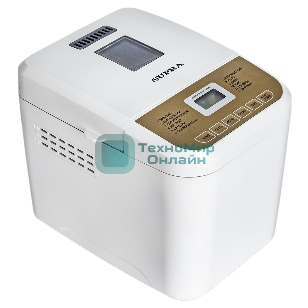 Хлебопечка SUPRA BMS-210 Размер выпечки 500 г. Антипригарное внутреннее покрытие