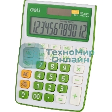 Калькулятор настольный Deli E1238/GRN зеленый 12-разр.