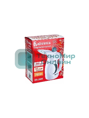 Отпариватель ВАСИЛИСА ВА-2809 белый с зеленым, 750 Вт, 15 г/мин, 200 мл