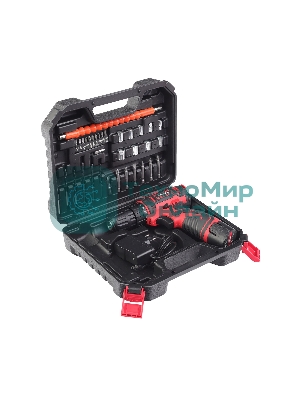 Дрель-шуруповерт Победа ДА-12П/2 Ли, 12 В, 2 Ач, 25 Нм, щеточный