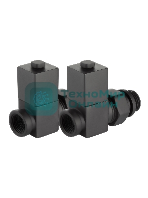 Набор дизайн-вентилей CUBE, прямой черный 1/2