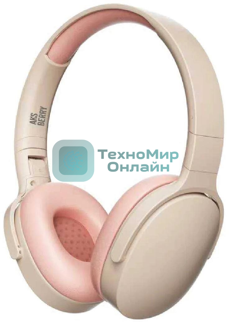 Беспроводные/проводные наушники Aksberry U3 Win Vibe бежево-розовый, накладные, Bluetooth + проводной, до 10 ч