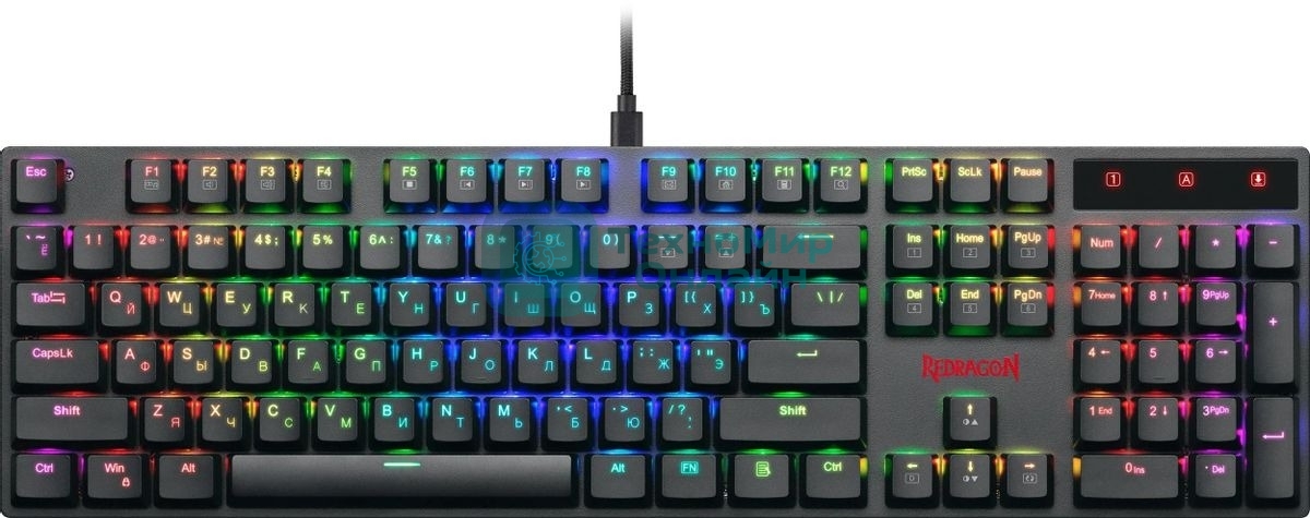 Клавиатура проводная Redragon Apas, USB, черный
