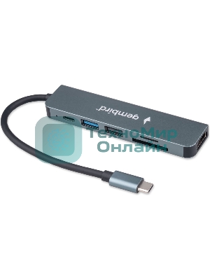 USB-концентратор Gembird UHB-D9, USB Type-C, PD100W, SD/TF, USB 2.0, HDMI, USB Type-C