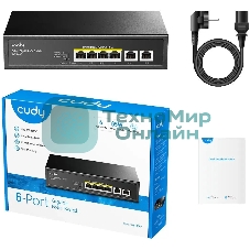 Коммутатор Cudy GS1006P (L2) 6x1 Гбит/с 6PoE+ неуправляемый