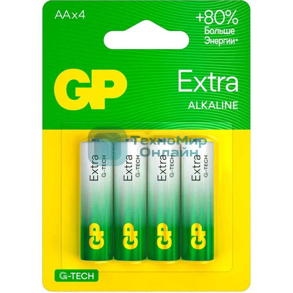 Батарея GP Extra Alkaline 15AXA21-2CRSBC4 AA (4шт) блистер