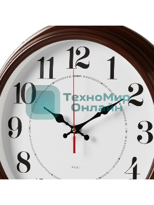 Часы настенные аналоговые Бюрократ WALLC-R85P D35см коричневый/белый