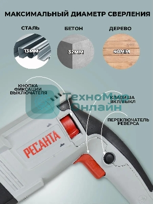 Перфоратор Ресанта П-32-1000К SDS-plus уд.:5.2Дж 1000Вт (кейс в комплекте)