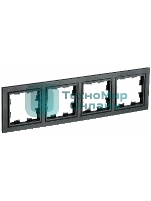 Рамка 4-местная IEK BRITE РУ-4-БрЧ черный