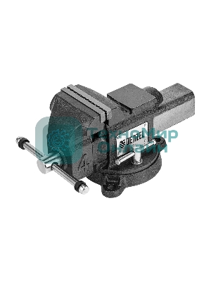 Тиски слесарные Denzel BVH-100 100 мм, поворотные, стальная направляющая, с наковальней