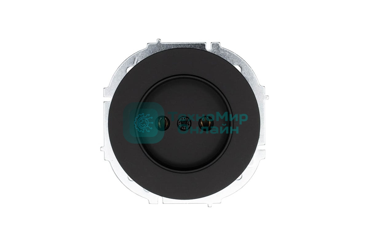 Розетка 1-м СП OSEN без заземл. ПБТ механизм черный бархат LEZARD 743-4288-121B