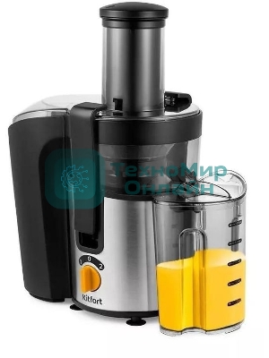 Соковыжималка центробежная Kitfort КТ-1138 800Вт рез.сок.:1000мл. черный/нержавеющая сталь