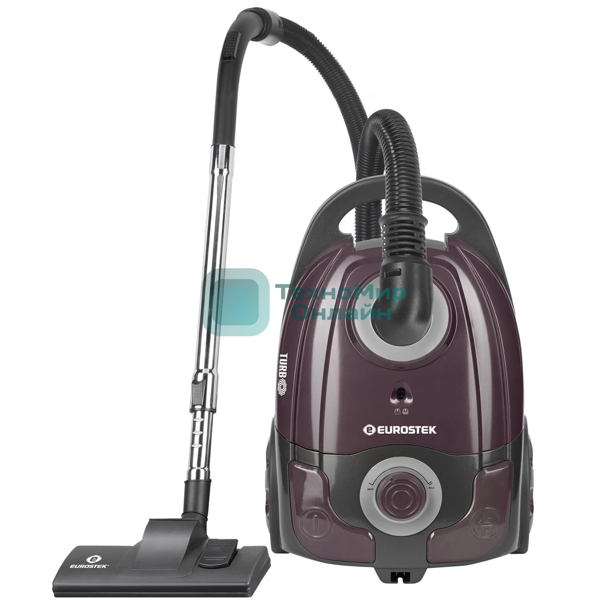 Пылесос Eurostek EVC-3512 фиолетовый, 500/2800 Вт, уборка сухая, пылесборник мешок, 3,5 л