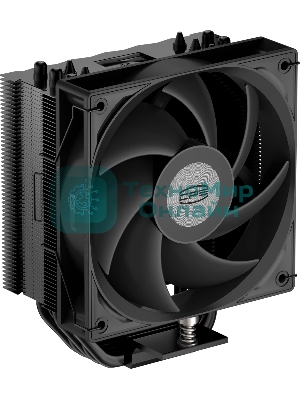 Кулер для процессора PCCooler RT500 BK (240W, 4-pin PWM, LED temp., 152мм, Al/Cu, 5x6мм, 1x120мм, 73.32CFM, 34.9dBA, 2200RPM, S: 1851/1700/1200/115X, AM5/AM4, черный)