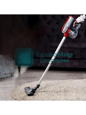 Пылесос вертикальный Galaxy GL 6255 серый/красный, питание от сети, 150 Вт, уборка сухая, пылесборник 0.8 л