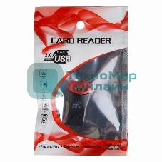 Кард-ридер Rexant 18-4110/черный-красный/SD/microSD/microSDHC/USB 2.0/пластик