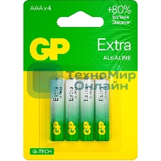 Батарея GP Extra Alkaline 24AXA21-2CRSBC4 AAA (4шт) блистер