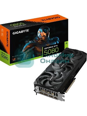 Видеокарта Gigabyte PCI-E 5.0 GV-N5080WF3OC-16GD 1.0 NVIDIA GeForce RTX 5080 16Gb 256bit GDDR7 2670/30000 HDMIx1 DPx3 HDCP Ret