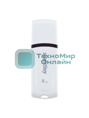 Флешка USB Smartbuy Paean (SB8GBPN-W), 8Gb, USB 2.0, R/W 15/5, белый