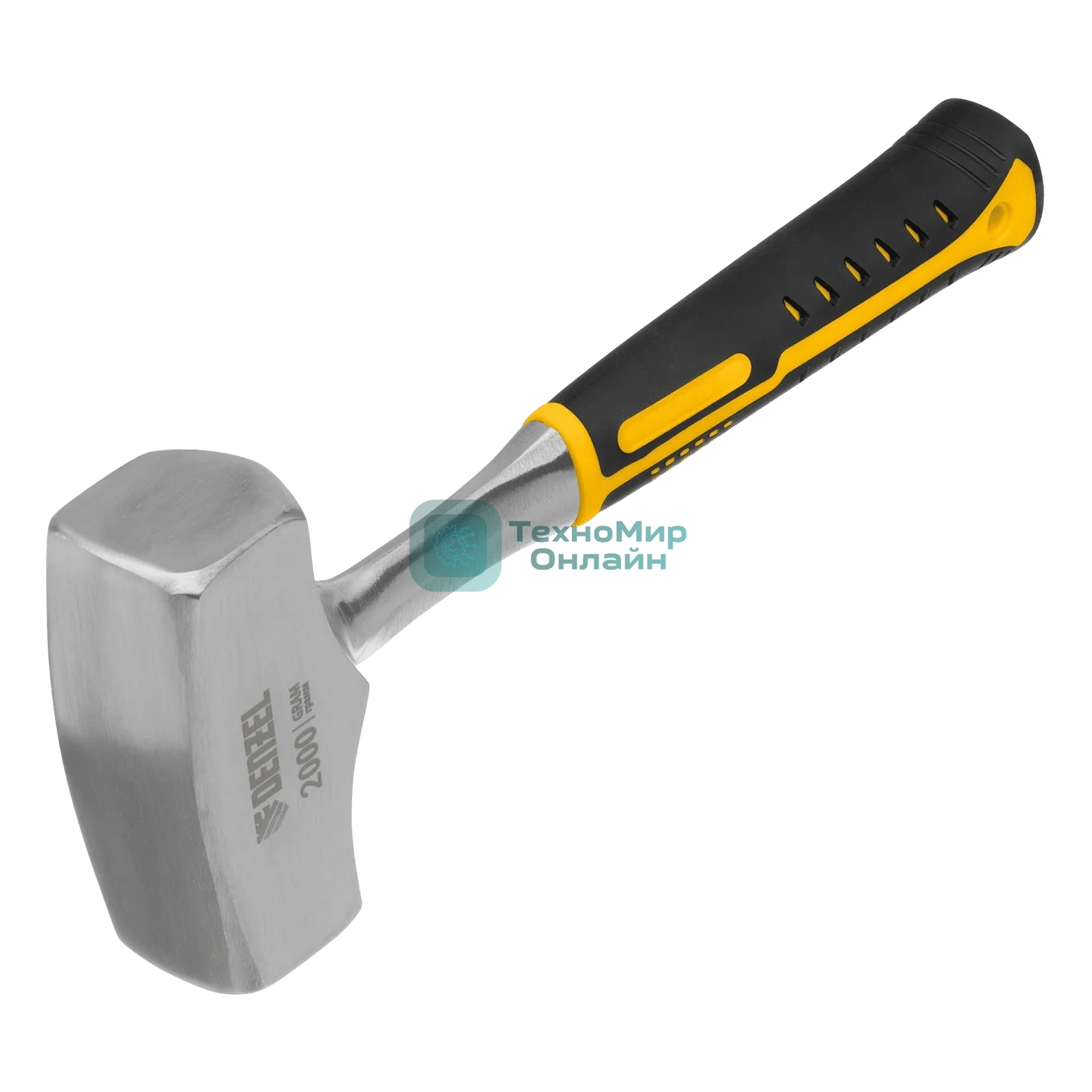 Кувалда Denzel 2 кг, цельнометаллическая, двухкомпонентная рукоятка