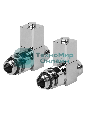 Набор дизайн-вентилей, CUBE, прямой (хром) 1/2