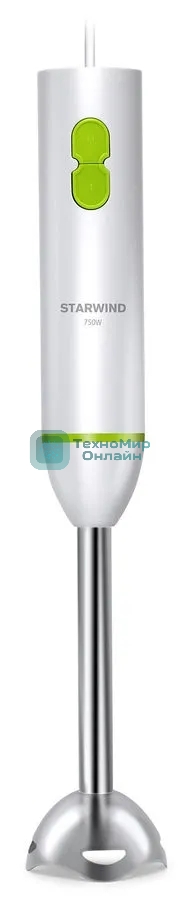 Блендер погружной Starwind SBP1113 750 Вт, белый/зеленый