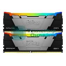 Оперативная память Kingston Fury Renegade, DDR4, 16GB (2x8GB), 3600MHz, CL16, DIMM, с радиаторами, RGB, серый/черный