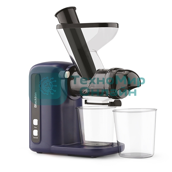Соковыжималка Blackton Bt J2111 синий, шнековая горизонтальная, 100 Вт, 280 мл, электронное, реверс
