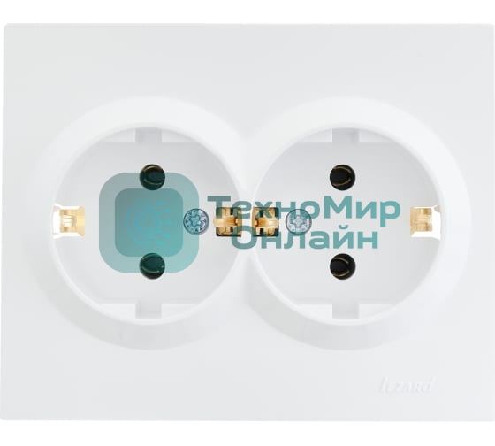 Розетка 2-м СП VESNA с заземл. ПБТ белый LEZARD 742-0200-127B