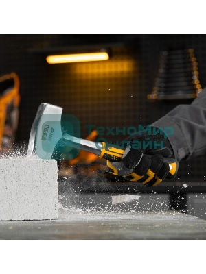 Кувалда Denzel 2 кг, цельнометаллическая, двухкомпонентная рукоятка